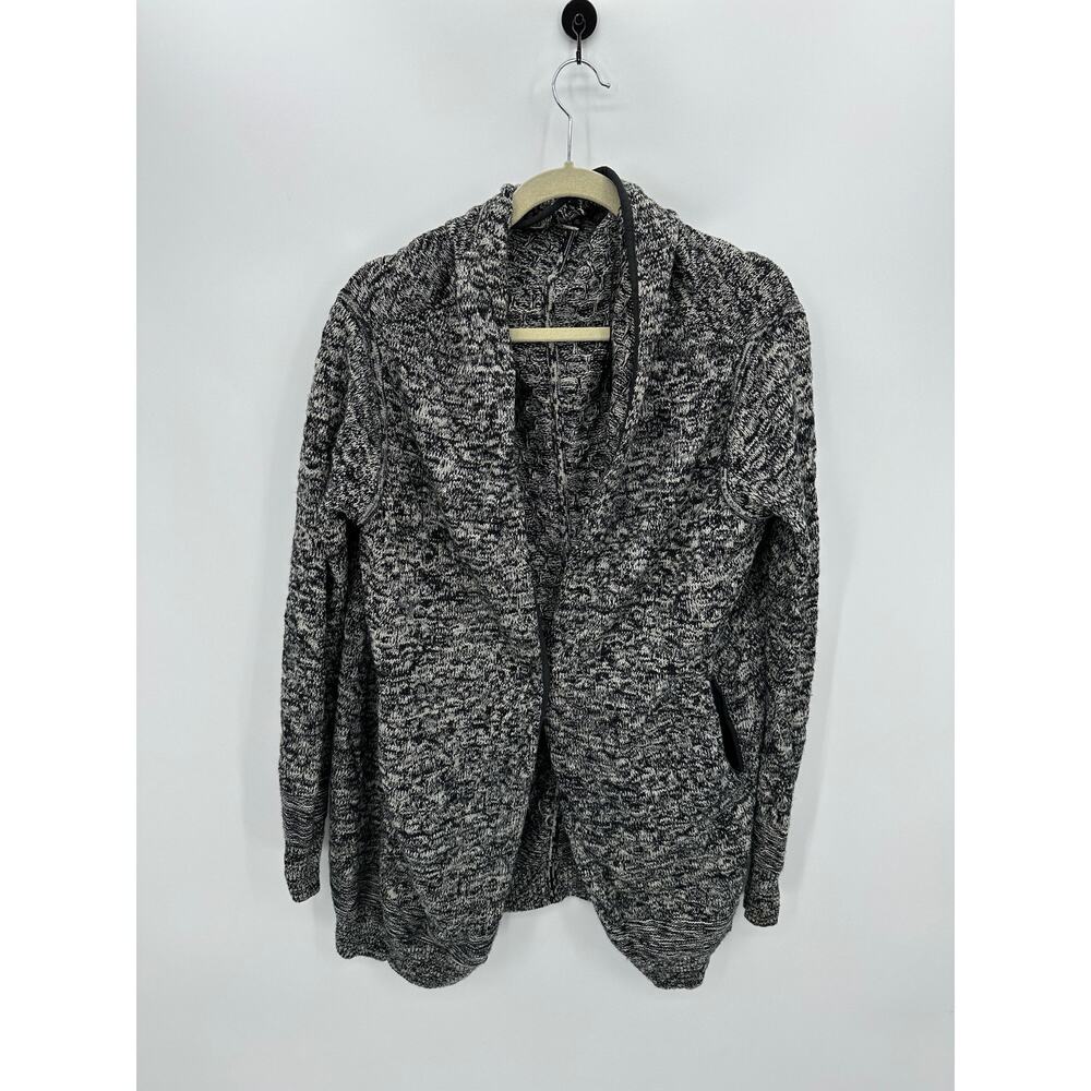 Lululemon Cardi All Day Black White Oversized Wool Long Cardigan Women OS